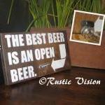 Wood Sign with Beer Bottle Opener